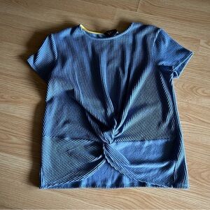 W5 Anthropologie Blue Light Ribbed Front Twist Top Small